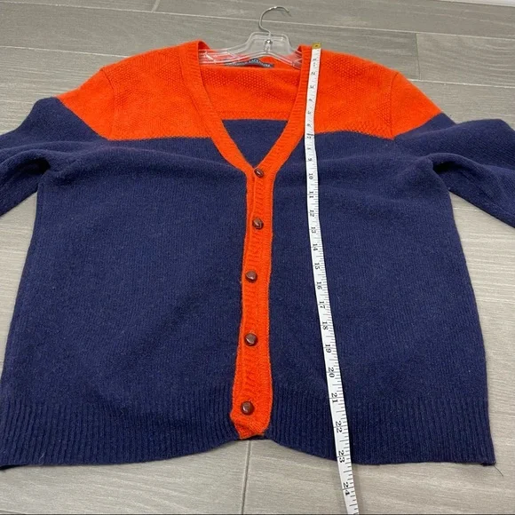 Monsieur Lacenaire mod 60’s grandpa cardigan sweater color block wool france M - Picture 14 of 16